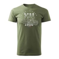 Koszulka motocyklowa z motocyklem Yamaha Stratoliner XV 1900 męska khaki REGULAR S