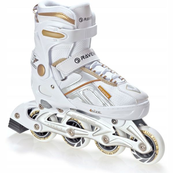 Rolki Regulowane RAVEN Pulse White/Gold 40-43 zdjęcie 4