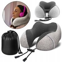 Poduszka podróżna na szyję rogal z pianki memory – samolot, auto, pociąg