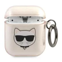 Etui Karl Lagerfeld Glitter Choupette na AirPods 1 / 2 - złote