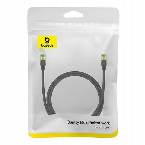 BASEUS SZYBKI KABEL SIECIOWY RJ45 CAT8 40GB/S MOCNY PRZEWÓD DO INTERNETU 1m na Arena.pl