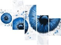 100 75CM OBRAZ 5 ELEM NIEBIESKIE DMUCHAWCE ŚCIENNY