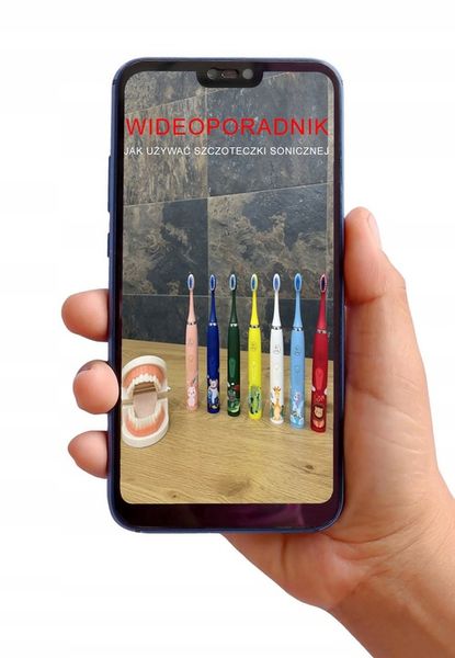 SZCZOTECZKA SONICZNA DLA DZIECI ELEKTRYCZNA DO ZĘBÓW LEW CZERWONA HEELLY zdjęcie 6