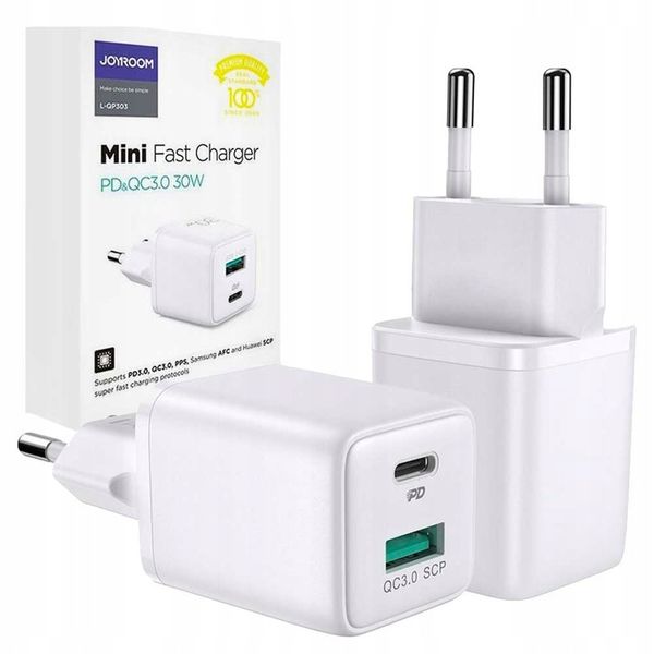 ŁADOWARKA SIECIOWA ZASILACZ 30W USB/USB-C SZYBKIE ŁADOWANIE zdjęcie 1