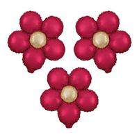 Balony foliowe Kwiaty czerwone matowe, 45 cm 3 szt.