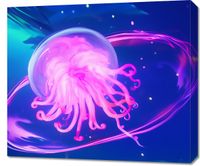 Obraz 70x60cm Neonowa Meduza