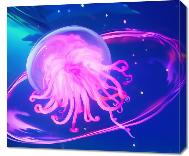 Obraz 70x60cm Neonowa Meduza zdjęcie 1