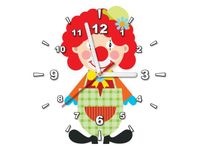 30X30CM ZEGAR MAŁY KLAUN OBRAZ DREWNO