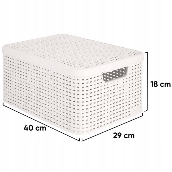 Curver Koszyk Pudełko Z Pokrywką Pojemnik 18L zdjęcie 3