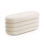 Pufa siedzisko do salonu PUFFO welur ławka ze schowkiem 100 cm Kremowa