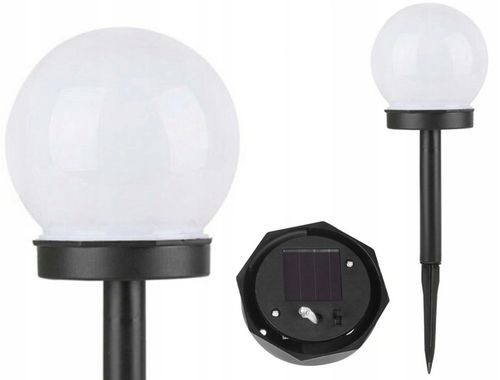 12x Lampa ogrodowa wbijana LED SOLARNA KULA BIAŁA 10 cm na Arena.pl