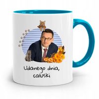 Kubek Błękitny Politycy Premier Mateusz Morawiecki Z Nadrukiem Ze Zdjęciem
