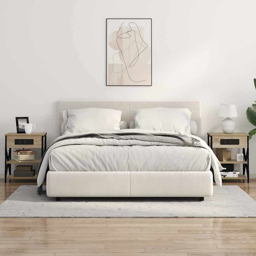 Nocna szafka z stacją ładującą z półką dąb sonoma na Arena.pl