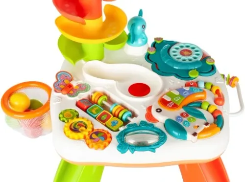 STOLIK INTERAKTYWNY EDUKACYJNY ZJEŻDŻALNIA PIŁEK PIŁECZKI PIANINKO PAPUGA na Arena.pl