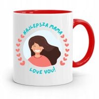 Kubek Czerwony Prezent Dla Najlepszej Mamy Matki Z Nadrukiem Ze Zdjęciem