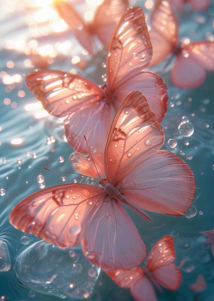 Plakat 64x90cm Świetliste Motyle zdjęcie 1