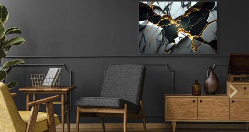 Obraz Canvas Do Salonu MARMUR Abstrakcja Złoto Efekt 3D 30cm x 20cm na Arena.pl