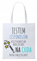 Dla Listonosza Prezent Torba Eco Biała Shopper Z Nadrukiem Ze Zdjęciem