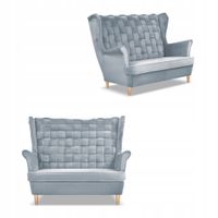 Sofa uszak Carol błękitna skandynawska kanapa 2-os. sprężynach Family Meble