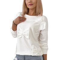 Bluza typu oversize z dodatkiem pięknych kokard MILLEN ECRU