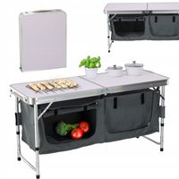 SKŁADANA SZAFKA KEMPINGOWA TURYSTYCZNY Z PÓŁKĄ 120X47CM ALUMINIOWY