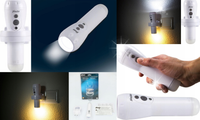 LATARKA LED ŁADOWANA ŁADOWARKA 230V LAMPKA NOCNA CZUJNIK KAMPING ŁAZIENKA