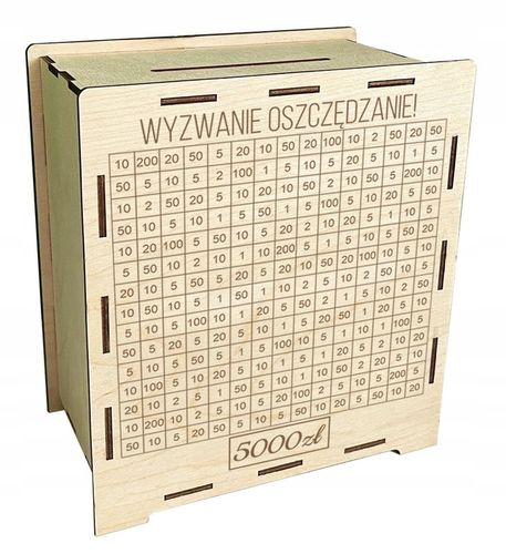 Skarbonka wykreślana wyzwanie tracker oszczędzanie prezent grawer na Arena.pl