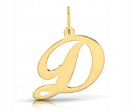 POZŁACANA ZAWIESZKA NA ŁAŃCUSZEK ZŁOTY WISIOREK LITERKA D OZDOBNA 925 LITER