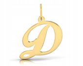 POZŁACANA ZAWIESZKA NA ŁAŃCUSZEK ZŁOTY WISIOREK LITERKA D OZDOBNA 925 LITER