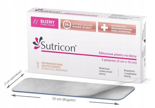 Sutricon silikonowe plastry do leczenia blizn 3x10 cm 5 plastrów na Arena.pl