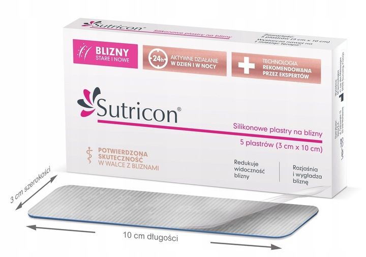 Sutricon silikonowe plastry do leczenia blizn 3x10 cm 5 plastrów zdjęcie 4