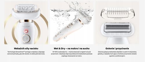 DEPILATOR BRAUN SILK-epil 9 FLEX RUCHOMA GŁOWICA 3D + 3 NASADKI + ETUI na Arena.pl