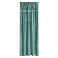 Zasłona na taśmie ze wzorem z szampańskich dżetów JOVITA 140X270 zielona