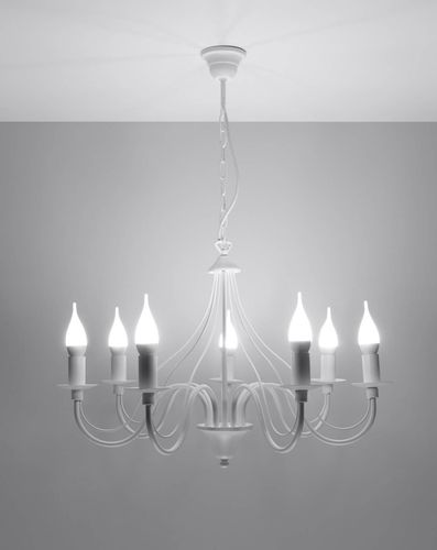 Żyrandol LAMPA wisząca SL.0215 klasyczna OPRAWA świecznikowa ZWIS na łańcuchu maria teresa biały na Arena.pl