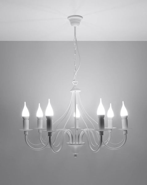 Żyrandol LAMPA wisząca SL.0215 klasyczna OPRAWA świecznikowa ZWIS na łańcuchu maria teresa biały zdjęcie 3
