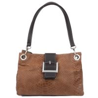 VERA PELLE torebka damska eko skórzana klasyczna kroko V673 camel