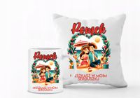 Walentynkowy Zestaw PODUSZKA i KUBEK prezent dla chłopaka dużo wzorów