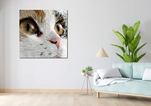 Obraz 100x100cm Nitkowany Kot na Arena.pl