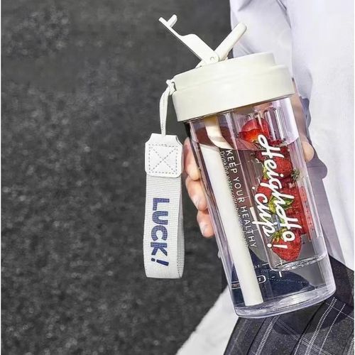 Butelka na wodę z koszyczkiem i słomką 600 ML Simple BD32B na Arena.pl