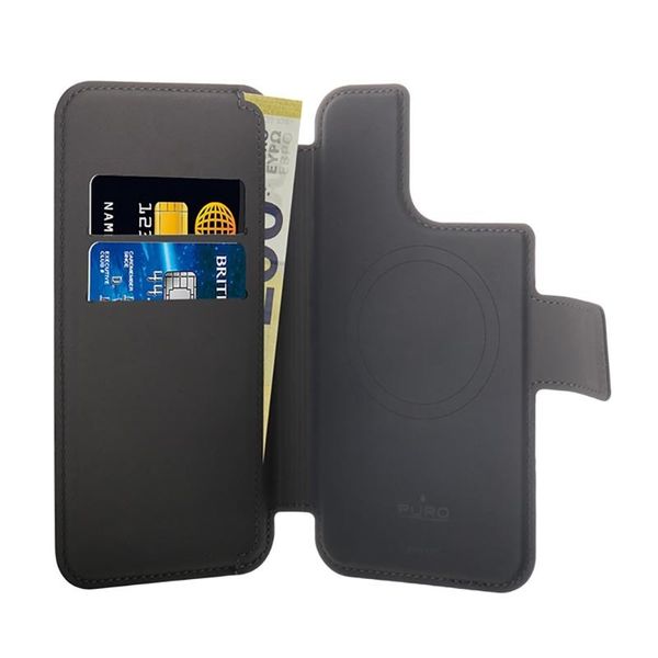 PURO Folio MagSafe Case - Etui iPhone 14 Pro / 13 Pro (czarny) zdjęcie 7