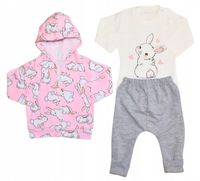 KOMPLET NIEMOWLĘCY 3 el. wyprawka dla noworodka 68