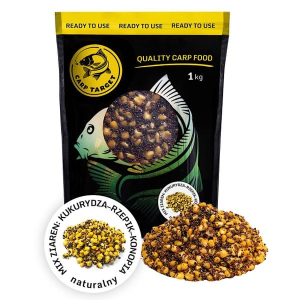 MIX Ziaren KUKURYDZA KONOPIA RZEPIK Zanęta 1 kg zdjęcie 1
