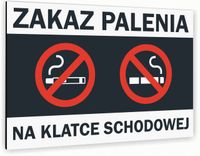 Tabliczka znak informacyjny 20x15 Antracyt NIE PALIĆ Dibond NADRUK UV
