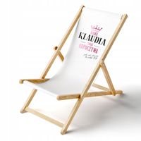 Leżak DREWNIANY WYPOCZYNKOWY prezent dla mamy DZIEŃ MATKI