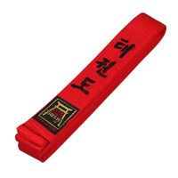 Pas Pasy Z Haftem Taekwondo 220 cm Czerwony