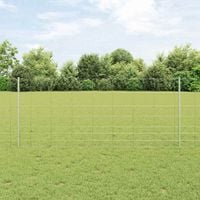 Ogrodzenie z słupkiem Srebrny 1 x 25 m Stal