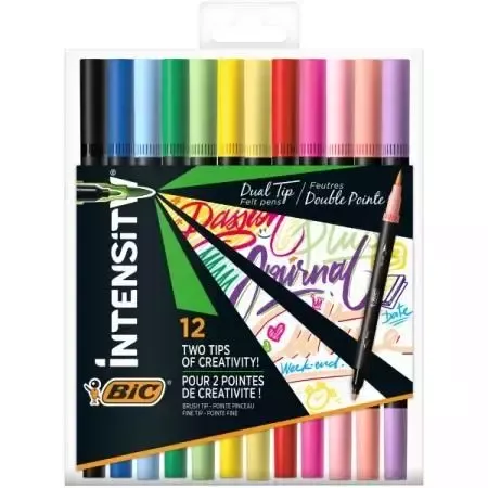 Pisak dwustronny Intensity Dual Tip 12 kolorów BIC zdjęcie 1