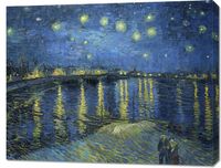 Obraz 90x70cm Gwiaździsta Noc nad Rodanem, Van Gogh Vintage