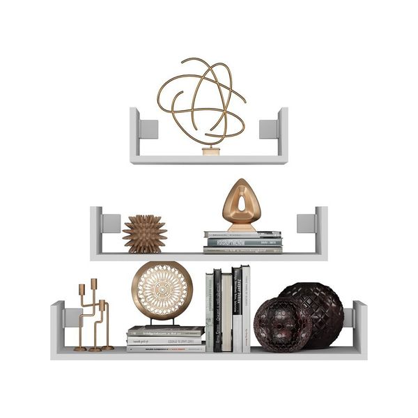 KOMPLET 3 x PÓŁKA WISZĄCA ŚCIENNA MOBI 3P BIEL zdjęcie 2