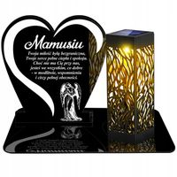 ZNICZ SOLARNY LED WIECZNY DLA MAMY NA CMENTARZ GRÓB lampka Napis Serce